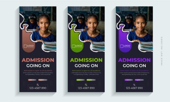 Admission Roll Up Banner Design Template for Modern Marketing