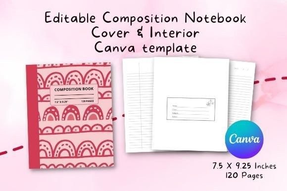 Customize Your Learning Experience with Editable Composition Book Canva Template