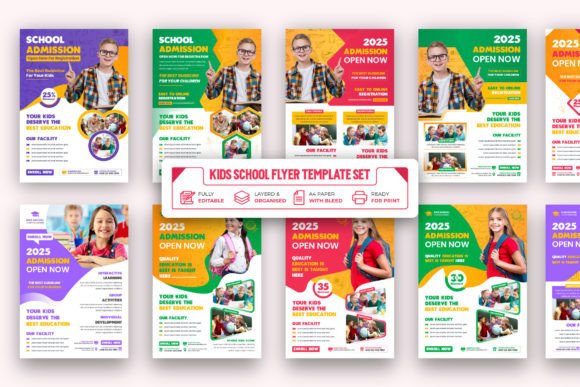 Kids School Admission Flyer Template