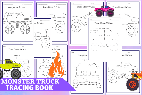 Monster Trucks Tracing Activity: A Fun and Functional Tool for Early Learners