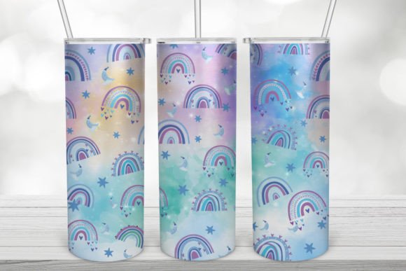Rainbow BoHo Teacher 20 Oz Tumbler Wrap: A Unique Sublimation Design for Educators