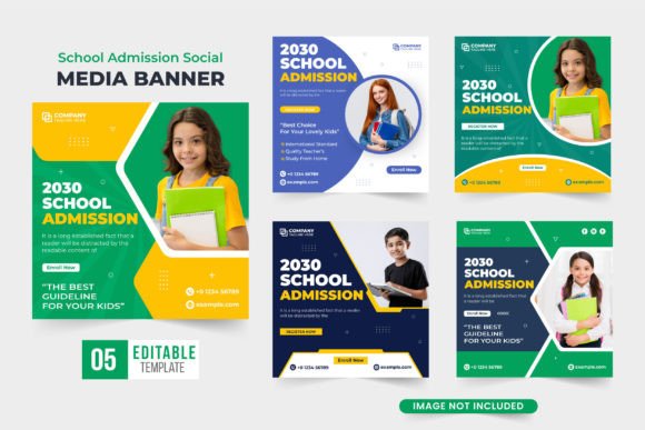 School Admission Template Bundle Vector: A Comprehensive Design Resource