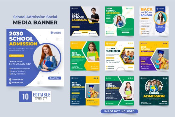 School Registration Advertisement Vector