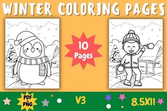 Winter Coloring Pages for Kids - V3: A Thoughtful and Practical Creative Resource